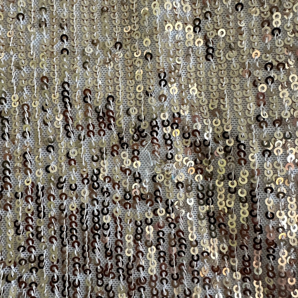 Kids Cat & Jack Dress S 6/7 Gold White Sequin Short Sleeve Party Dress - FLAW - Picture 7 of 9